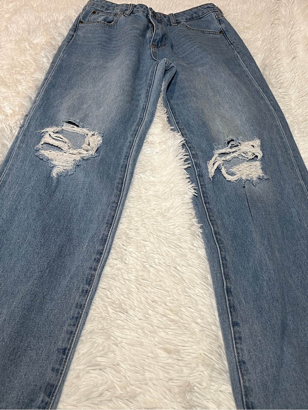 GUESS Los Angeles Wide Leg Distressed Jeans Light Wash 29x32 - Picture 6 of 9